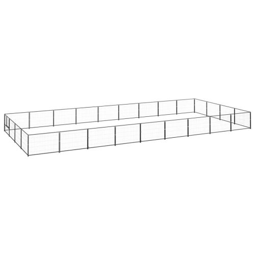 Dog Kennel Black 387.5 ft² Steel